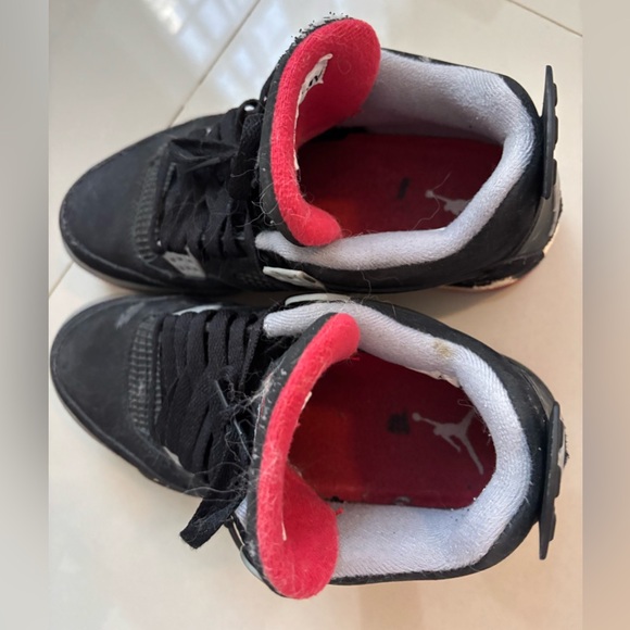 Nike Air Jordan Retro 4 Bred Men’s Size 7.5 Fire Red Cement - Picture 6 of 11